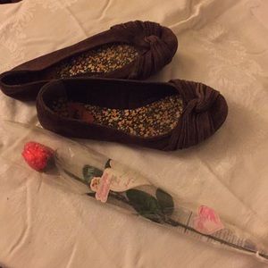 Brown Rocketdog flats. Very cute!